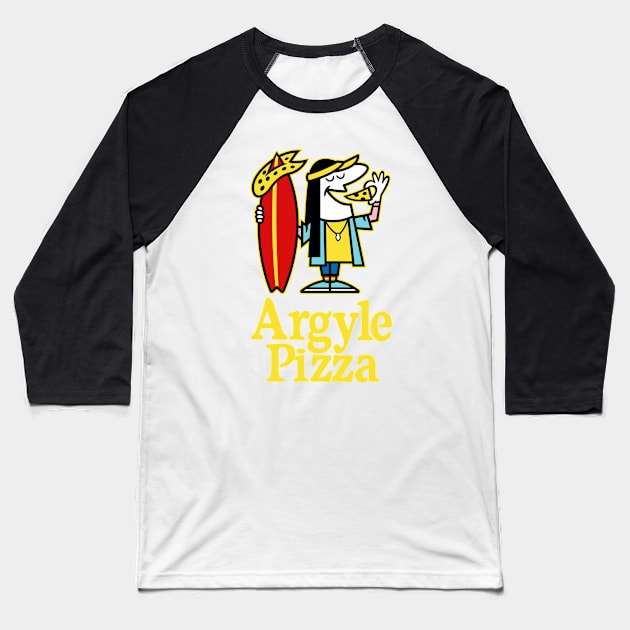 Argyle Pizza Baseball T-Shirt by demonigote